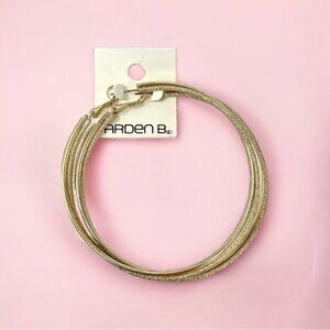 NEW Arden B. Large Gold Tone Double Hoop Earrings